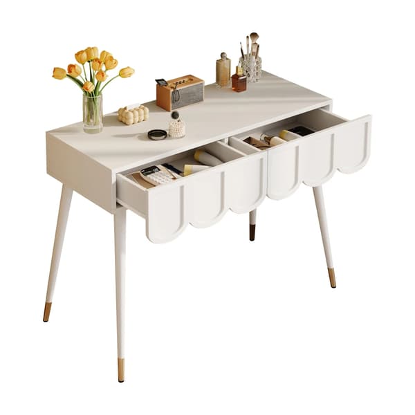 Dressing Table, Moderne Design, To Opbevaringsskuffer,hvid