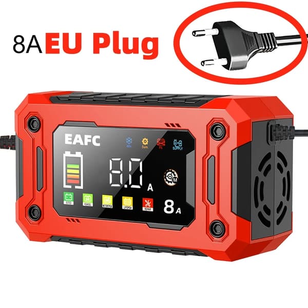 Bilbatterioplader, Multi-Mode Opladning, Sikker og Effektiv Ydelse,8A EU stik
