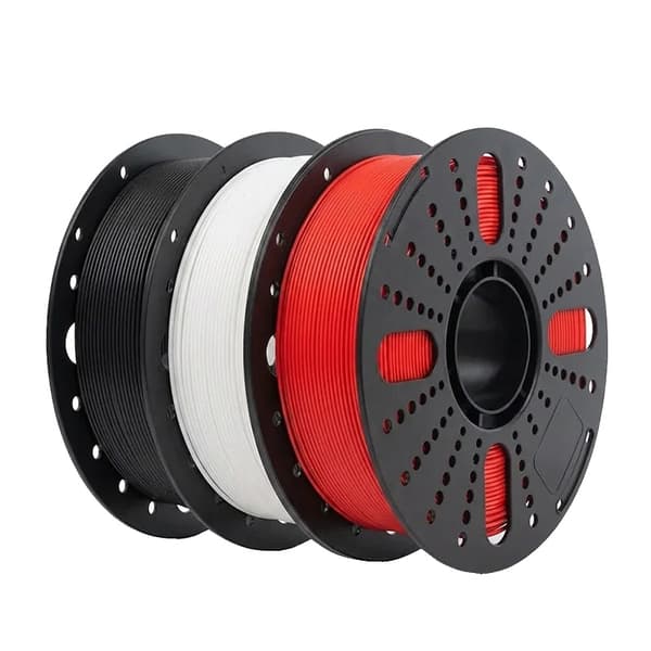 3D-printer filament, 1,75 mm diameter, miljøvenligt materiale,Sort * 1+Hvid * 1+rød* 1