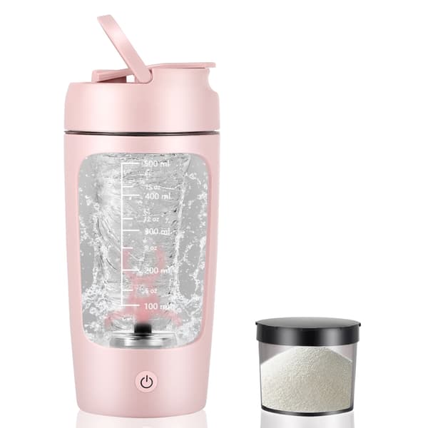 Shaker Flaske, Tritan Materiale, USB-C Genopladelig,Pink