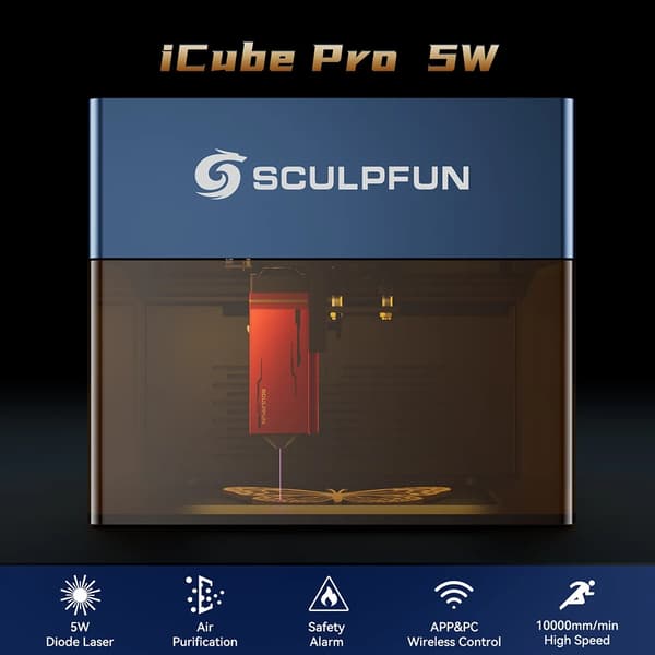 Lasergravyr, Hög hastighet, Precisionfokus,iCube Pro 5W