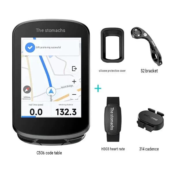 Cykelcomputer, GPS-navigation, Touchscreen-interface,C506 Fuldt Bundle