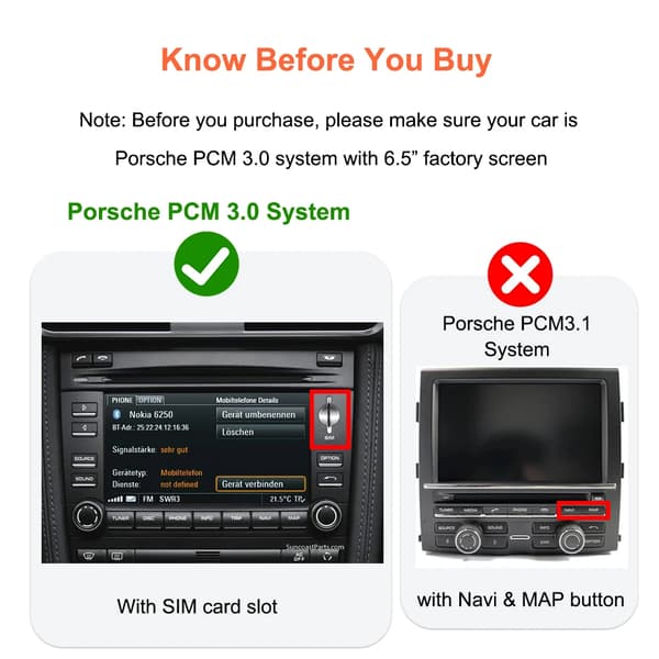 CarPlay Retrofit Kit, Porsche Kompatibilitet, Problemfri Smartphone Integration,PCM 3.0 System