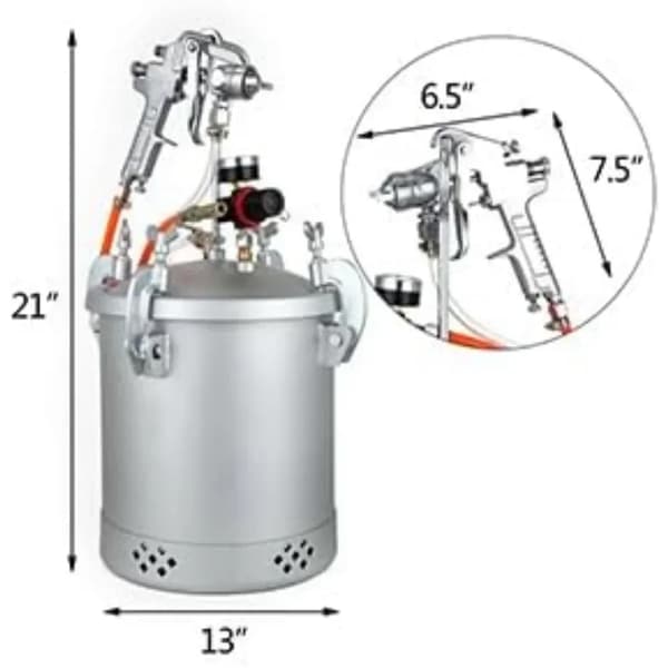 Tryckfärgsbehållare, 10 liters kapacitet, säker och effektiv sprutning,Silver