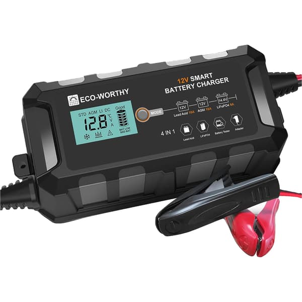 Batterioplader, 12V Udgang, 10A Strøm,sort
