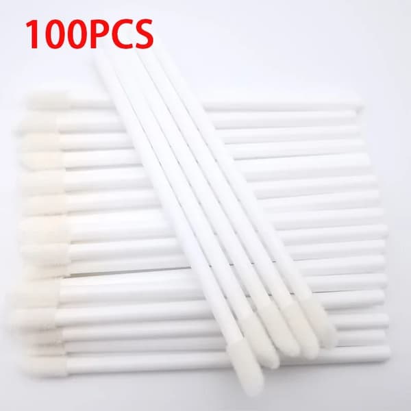 Makeupborste, 100 stycken, svampmaterial,A0026-100PCS vit