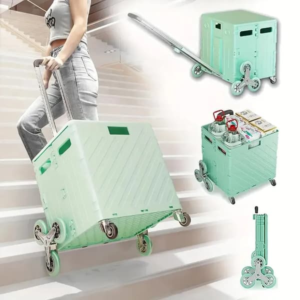 Bärbar vagn, 75L kapacitet, lättviktsdesign,Grön
