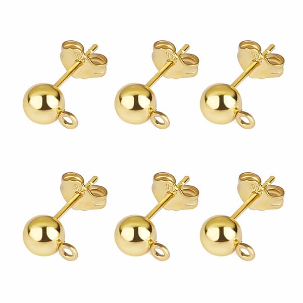 Øreringe, Metalmateriale, 50 Stykker,B-5mm Guld