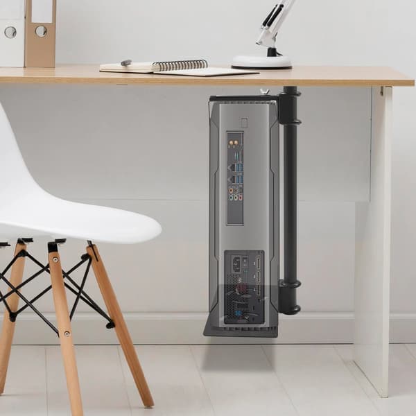PC kabinet holder, justerbar højde, pladsbesparende design,Sort