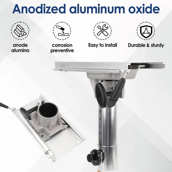 Båtstolspiedestal, Justerbar Höjd, Smidig Glidfunktion,Silver