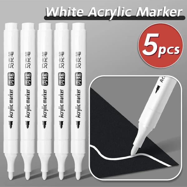 Akrylmärkare, Permanent Bläck, Mångsidiga Ytor,5pcs