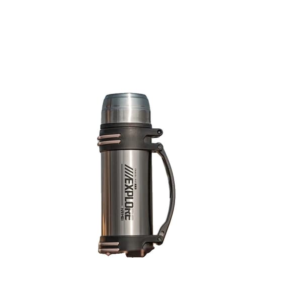 Termosflaska, Vakuumisolering, Bärbar Design,1200ml, silver
