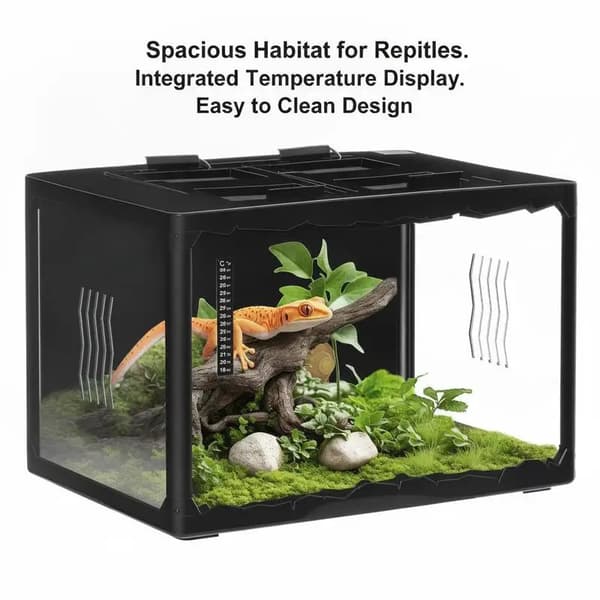 Terrarium, Temperaturregulering, Holdbart Design,Lys Grå