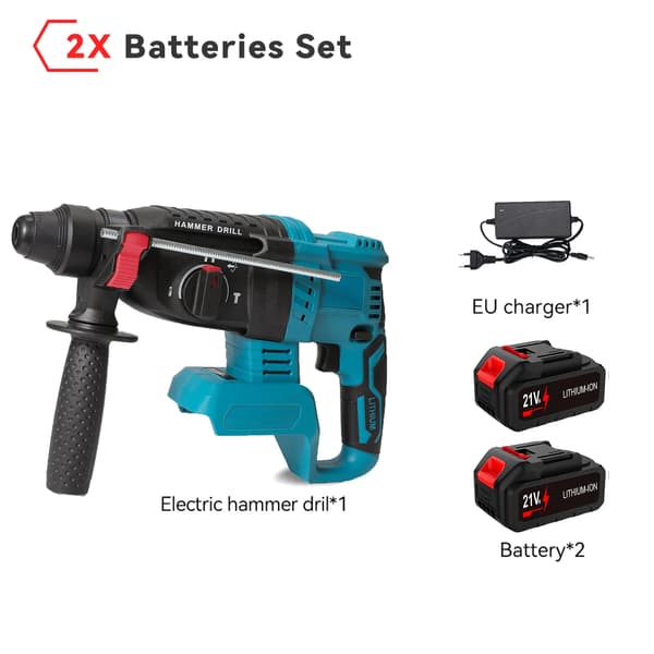 Elektrisk Hammare, Multifunktionell Prestanda, Lättviktsdesign,2X Batteri Set