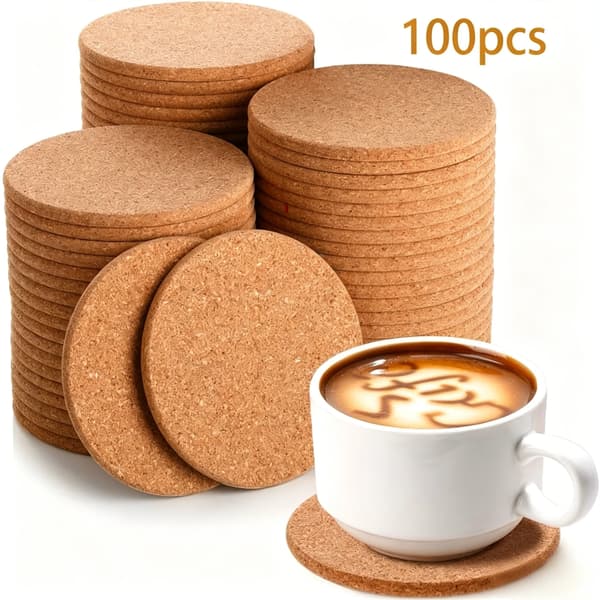 Korkunderlag, Absorberende, Skridsikre,100pcs9x9x0.5cm