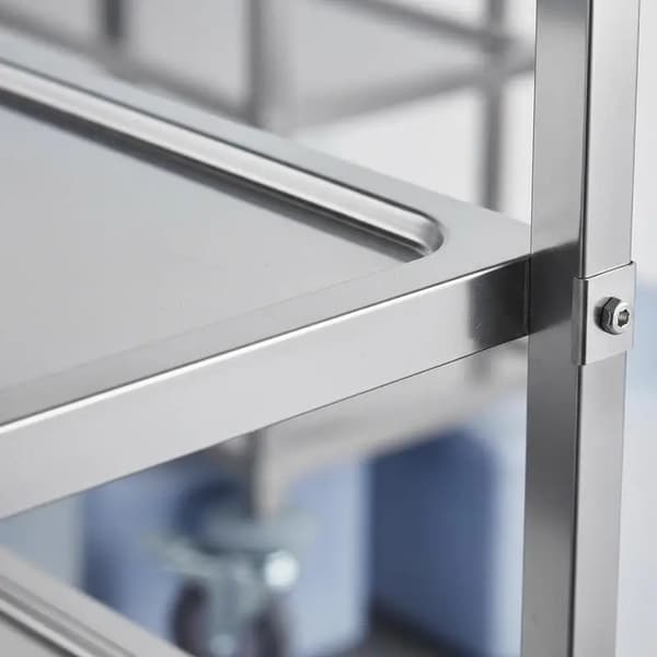 Laboratorievogn, Rustfrit Stål, 3-Lags Design,Sølv