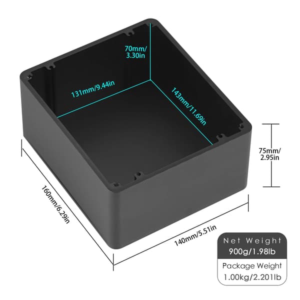 Forstærkerchassis, Metalhus, Kompakt Design,sort