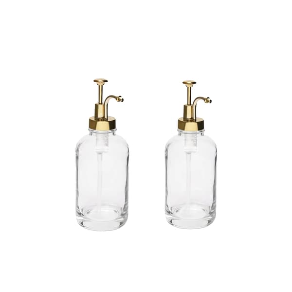 Glas Sirapsdispenser, Rostfritt Stål, Läcksäker Design,Guld