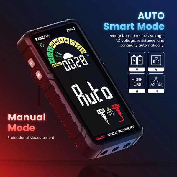 Digital multimeter, smart mätning, säkerhetsskydd,KM602