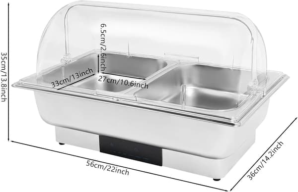 Elektrisk värmeskål, temperaturkontroll, LED-display,Silver