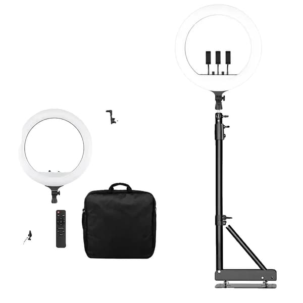 Ring Light, Dæmpbar Lysstyrke, 360° Rotation,170cm stand