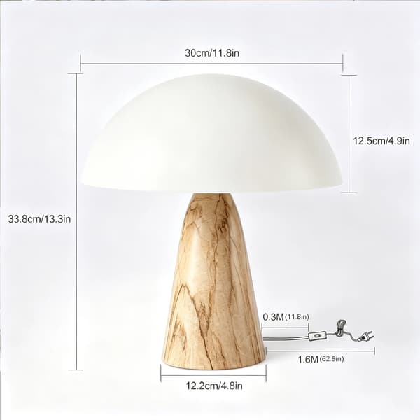 Bordslampa, Svampdesign, E14 Bas Kompatibilitet,GRÅ, 220V-240V EU Plug-a