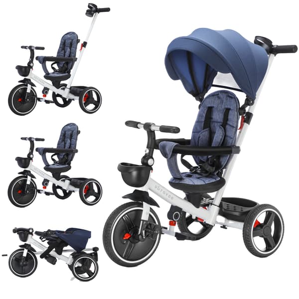 6-i-1 Baby Trike, Transformabel Design, Förstklassig Säkerhet,Blå