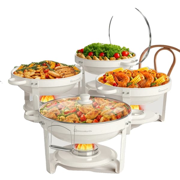 Chafing Dishes, Rustfrit Stål, Elegant Design,4 Pakke