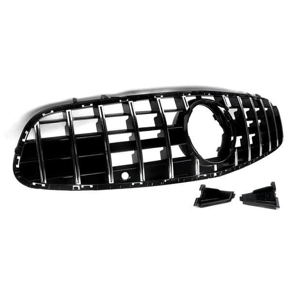 Frontbumpergrill, GT-R stil, nem installation,Krom   Sort