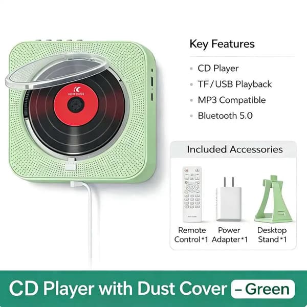 CD-soitin, Bluetooth 5.0, kaukosäädin,musta