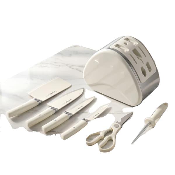 Kniv Sæt, Premium Rustfrit Stål, Ergonomisk Design,HVID
