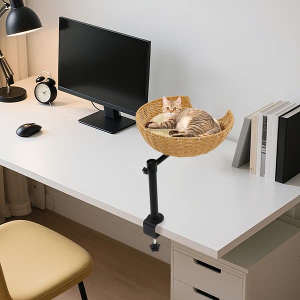 Kattbädd, Justerbar Design, Bekväm Stöd,Gul