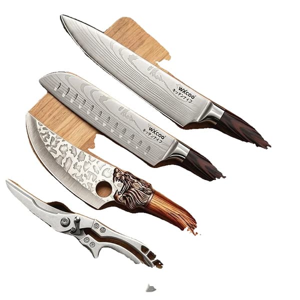 Kockknivset, Rostfritt Stål, Ergonomiska Handtag,4PCS