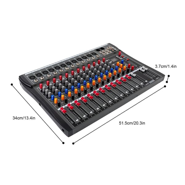 Lydmixer, 12 kanaler, USB- og Bluetooth-forbindelse,sort