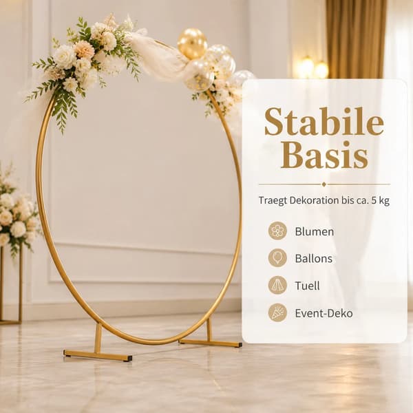 Ballonbue Stativ, Elegant Design, Holdbar Konstruktion,Guld