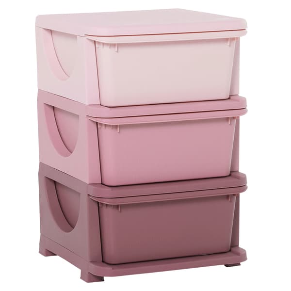 Förvaringsstorn, 3 Lådor, Säker Design,Rosa