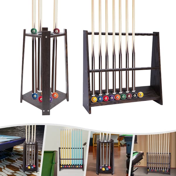 Billardkøholder, 8-huls rack, holdbart design,Brun