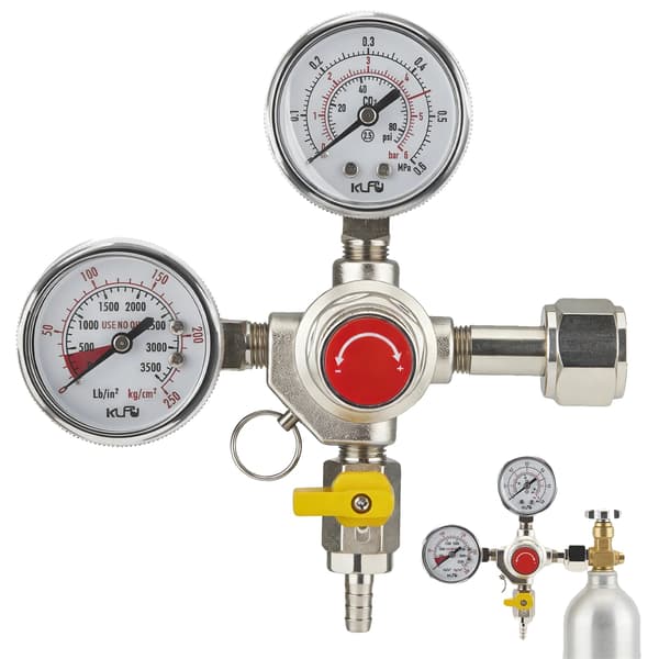 Tryckregulator, Dubbelmätare, Justerbart Utgångstryck,Guld