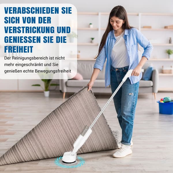 Trådlös elektrisk mopp, dubbelrotationsfunktion, 200 ml vattentank,Elektrisk mopp-set