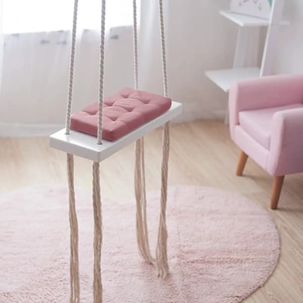 Barnsvinge, Träbräda, Bekväm Dyna,Rosa