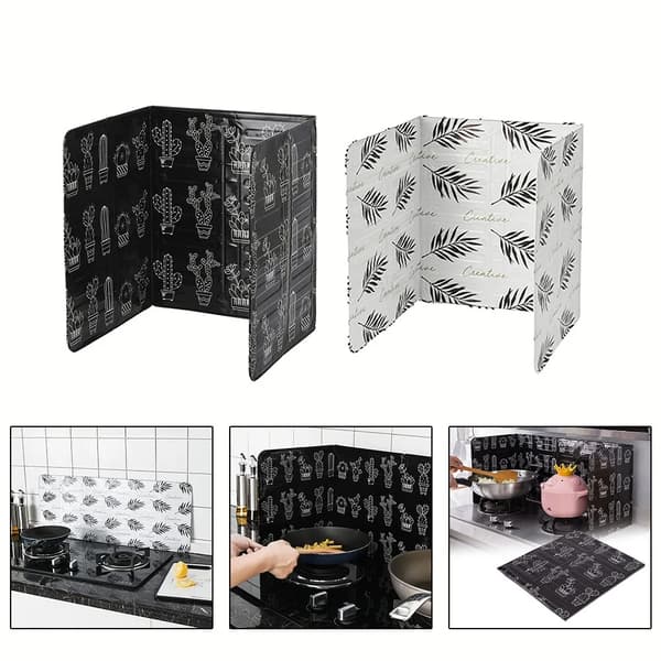 Oliebaffle, Justerbart Design, Fedtbeskyttelse,sort