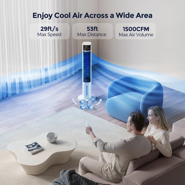 Elektrisk tårnvifte, 4 hastighedsindstillinger, 70° oscillation,EU
