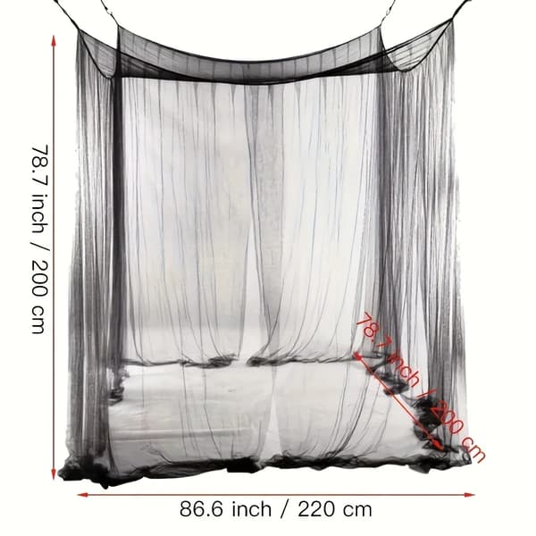 Myggenet, En-dørs Design, Holdbart Polyester Materiale,sort