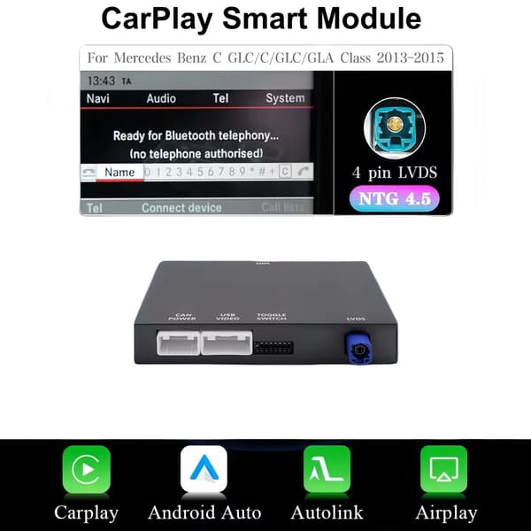 CarPlay och Android Auto Dekoder, Trådlös Anslutning, OEM Kontrollstöd,För Benz NTG 4.5