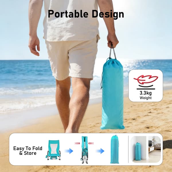Strandstol, Lättvikt, Bärbar Design, Blå