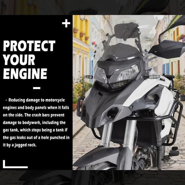 Øvre motorbeskyttelse, holdbart rustfrit stål, anti-kollisionsbeskyttelse,sort