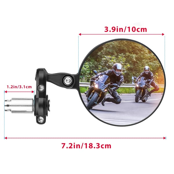 Motorcykel Side Spejl, E24 Certificeret, 360° Rotérbart,Spejl
