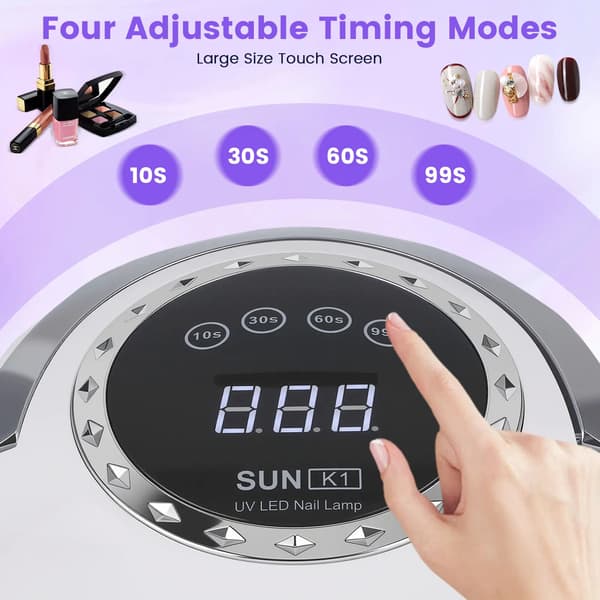 Negletørrer, 288W Effekt, Smart Timer Funktion,HVID
