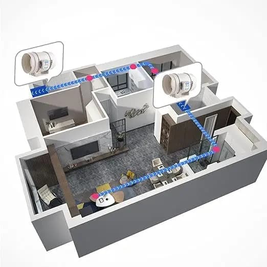 Inline Extractor Fan, Høj Luftvolumen, Stille Drift,HVID