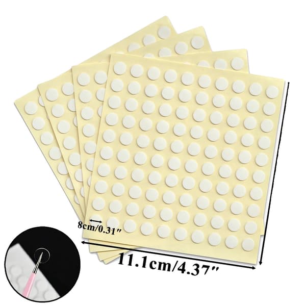 Nagellim Dots, Transparent PET, 100 Stycken per Ark,15 Ark